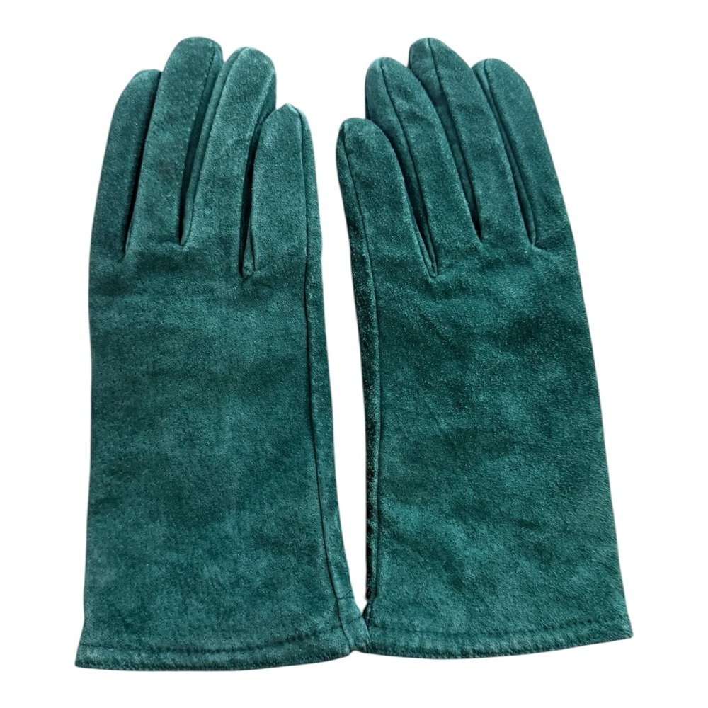 Vintage Green Suede Leather Driving Gloves Size Small Weatherproof - Picture 5 of 8